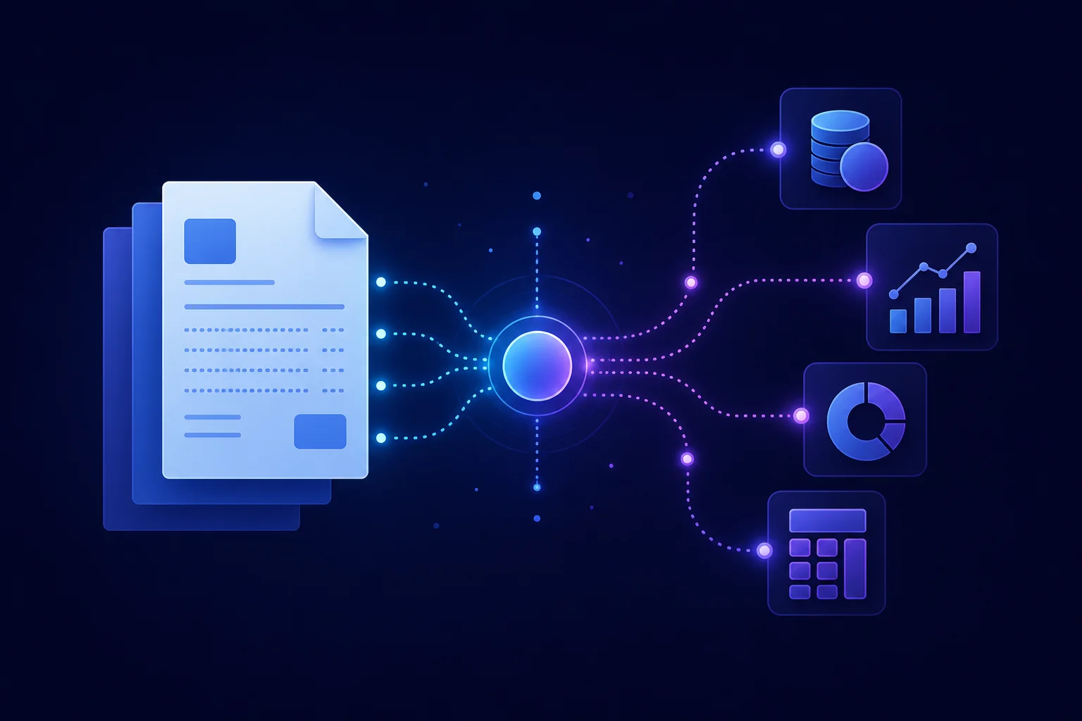 Abstracte visualisatie van factuurgegevens en financiële data die via de Moneybird API inzichtelijk zijn