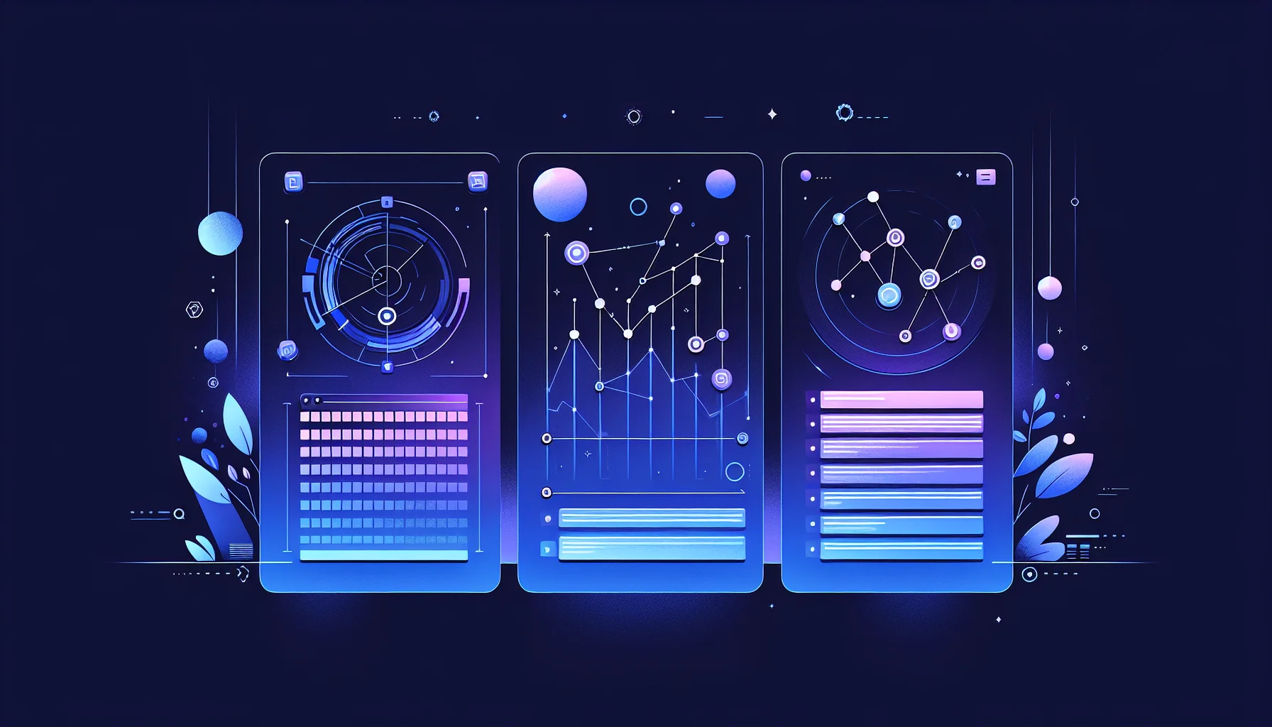 Verschillende projectmanagement interface layouts met kanban boards, tijdlijnen en taakkaarten op donkere achtergrond
